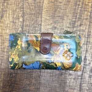 Patricia Nash Multicolor Leather Wallet with Brown Accent